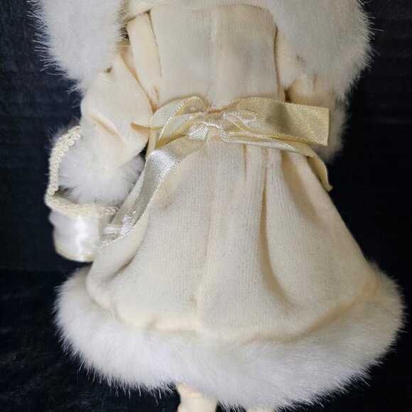 Ivory Porcelain Victorian Girl Christmas Ornament New 10 Inch Tall - Picture 9 of 10